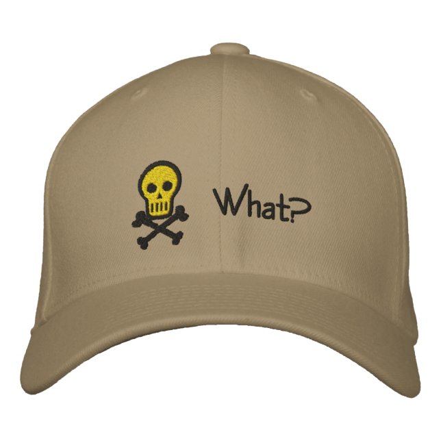 Bordada Gorra del bordado de Personalizable de cráneo y cr (Anverso)