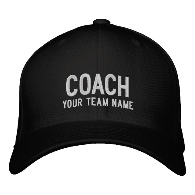 Bordada Gorra del equipo deportivo del entrenador - Nombre (Anverso)