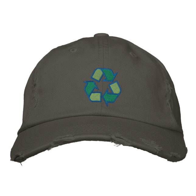 Bordada Gorra del Símbolo de Reciclaje (Anverso)