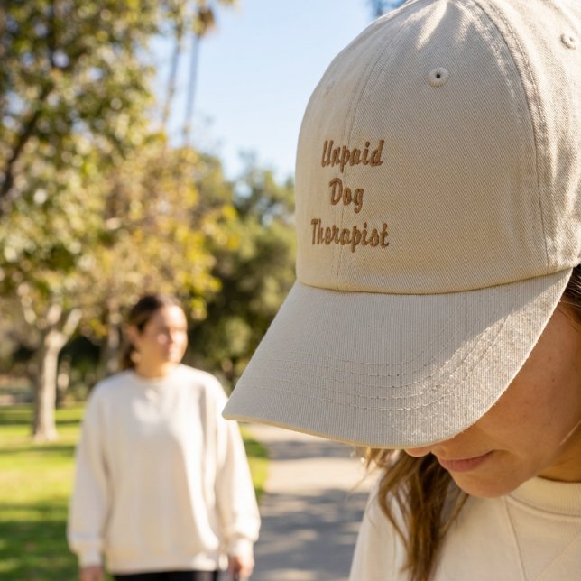 Bordada Gorra divertida de Terapeuta Canino no remunerada  (Subido por el creador)