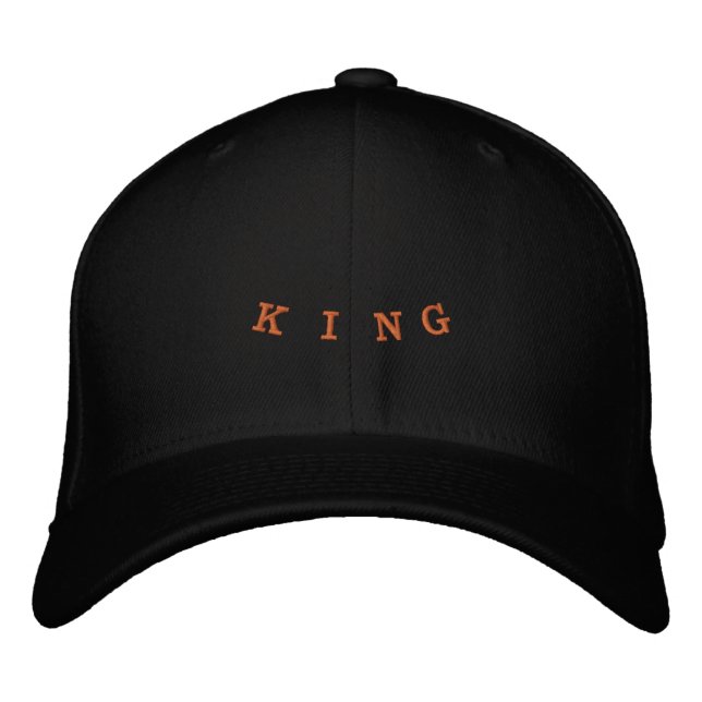 Bordada Gorra elegante con texto personalizado del rey núm (Anverso)