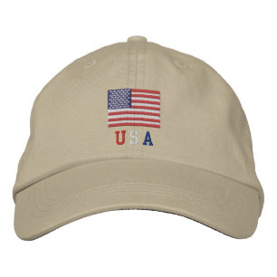 Bordada GORRA estadounidense de la bandera de los Estados