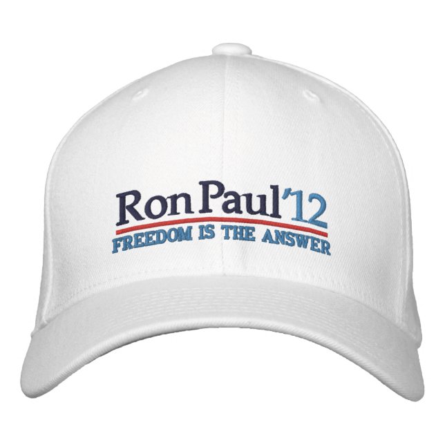 Bordada Gorra estilo campaña Ron Paul ’12 (Anverso)
