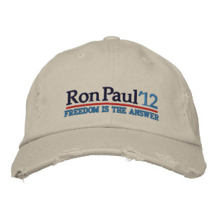 Bordada Gorra estilo campaña Ron Paul ’12