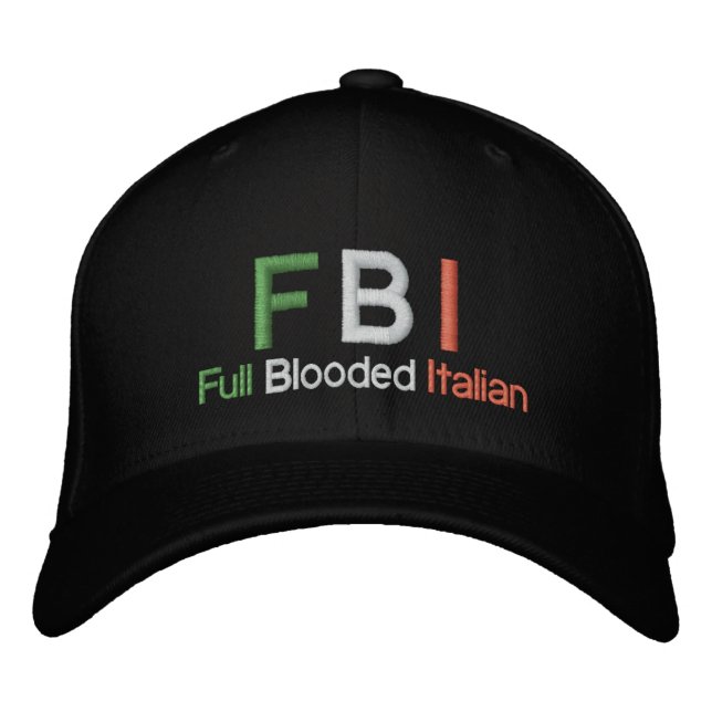 Bordada Gorra italiana de béisbol negro completamente inun (Anverso)