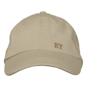 Bordada Gorra minimalista de color caqui con iniciales bor