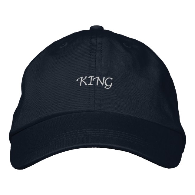 Bordada Gorra Navy de texto rey en negrita - Sombrero de h (Anverso)