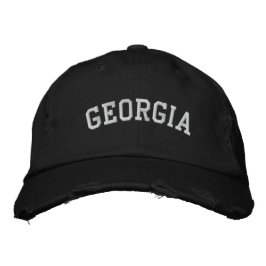 Bordada Gorra negra angustiada de Georgia