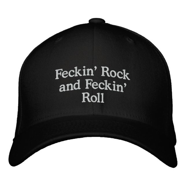 Bordada Gorra (negra) de "Feckin' Rock and Feckin' Roll" (Anverso)