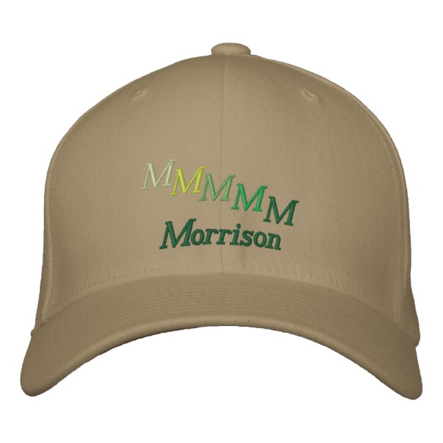 Bordada Gorra - Nombre y Monograma escalonado (Verdes) (Anverso)