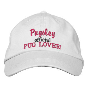 Bordada Gorra oficial de Pug Lover bordado