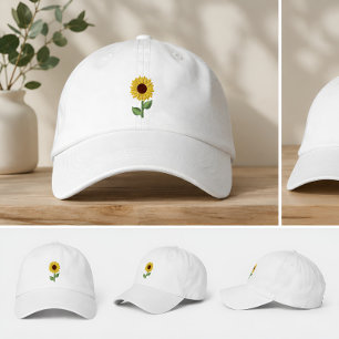 Bordada Gorra personalizada con girasol bordado Flor Natur