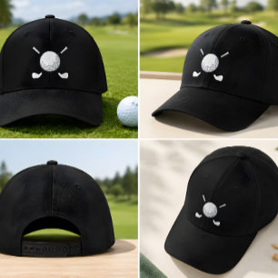 Bordada Gorra personalizada de bolas y palos de golf borda