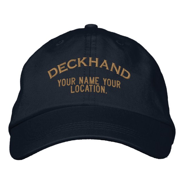 Bordada Gorra personalizada de marinero de cubierta (Anverso)