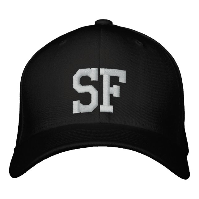 Bordada Gorra Personalizado SF - Blanco y negro (Anverso)