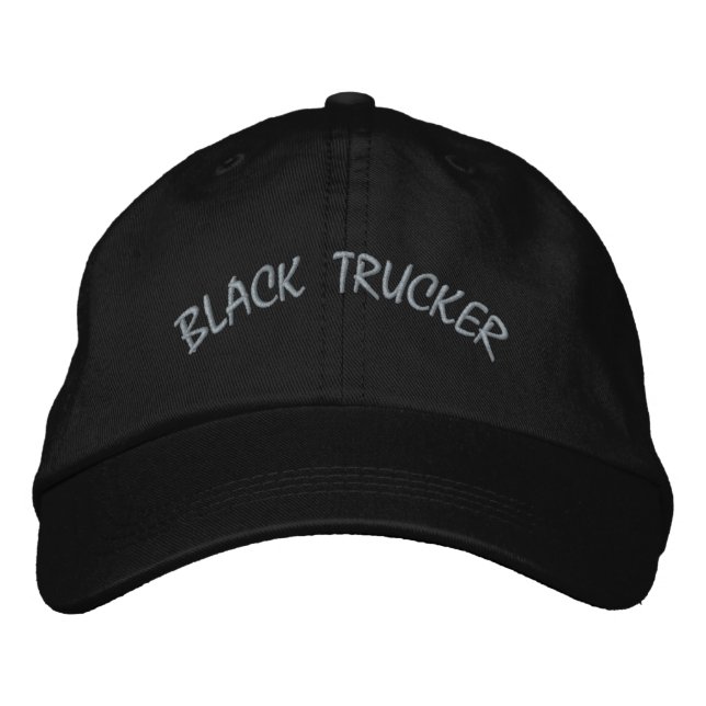 Bordada GORRA PREMIUM Ajustable BLACK TRUCKER Negra (Anverso)