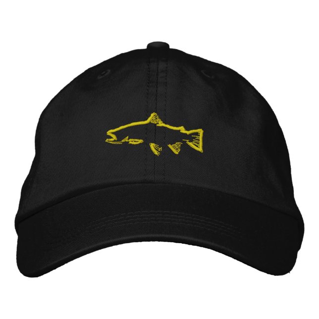 Bordada Gorra Rastreador de truchas - Amarillo (Anverso)