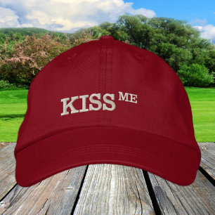 Bordada Gorra retro KISS ME / Gorra de béisbol de moda par