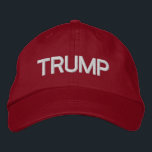 Bordada GORRA rojo ajustable TRUMP<br><div class="desc">Haz que Estados Unidos vuelva a ser grande usando este atrevido gorra de "TRUMP".</div>