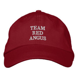 Bordada Gorra rojo de Angus del equipo
