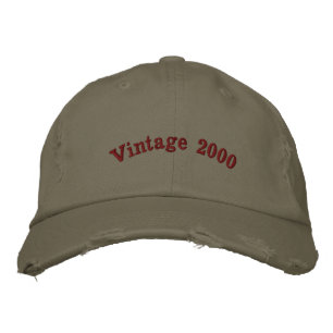 Bordada Gorra Vintage 2000 Oliva Claro Heritage Distressed