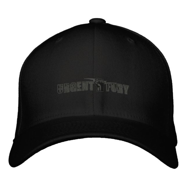 Bordada Gris Gorra amargado de UF sobre negro (Anverso)