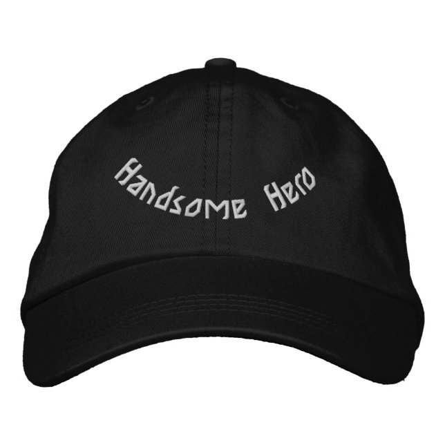 Bordada Héroe Apuesto Elegante Gorra Negra Ajustable Moder (Anverso)