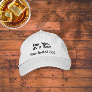 Bordada Hombres de verdad lo hacen Gorra de barbacoa lento