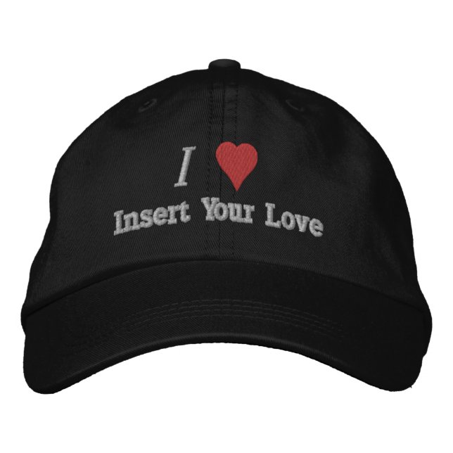 Bordada I Love (Heart) Bordado Gorra (Anverso)
