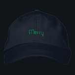 Bordada Jolly de la Armada de los Cerezos Vibes Gorra ajus<br><div class="desc">Celebre el espíritu festivo con este tapón adaptable básico alternativo de ropa en un color marino clásico, con un texto bordado en personalizado "Merry". El bordado de alta calidad garantiza un estilo y durabilidad duraderos, mientras que la correa ajustable garantiza una comodidad para todos. Ideal para esparcir alegría durante las...</div>
