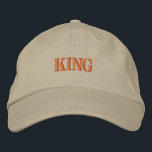 Bordada "King" del Gorra ajustable de estilo caqui<br><div class="desc">Haz una declaración con esta gorra caqui con un impresionante bordado "Rey" en oro.</div>
