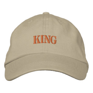 Bordada "King" del Gorra ajustable de estilo caqui