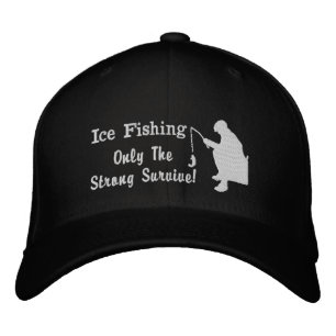 Bordada La pesca del hielo fuerte sobrevive el gorra de la