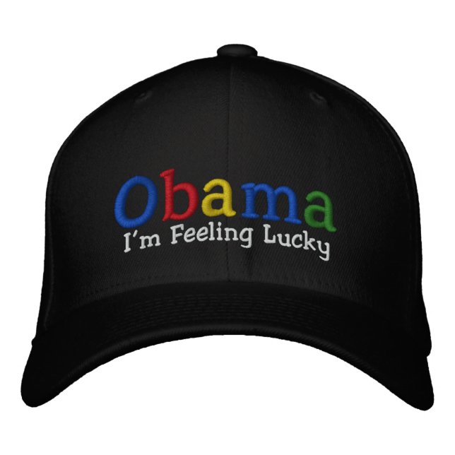 Bordada Lucky Barack Obama embrocó a Gorra (Anverso)