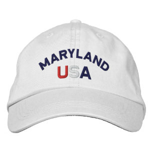 Bordada Maryland Estados Unidos Embroidered White Gorra