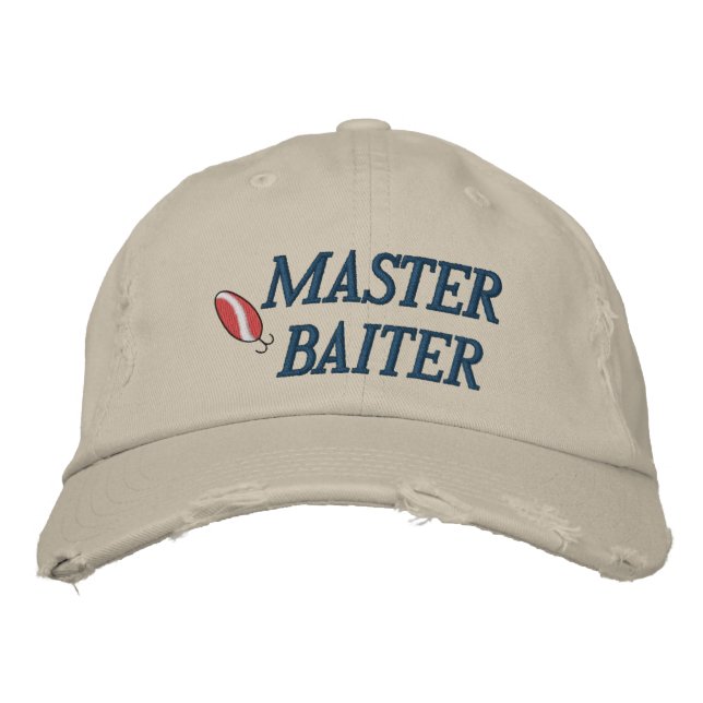 Bordada Master Baiter Pescador Embrodado Gorra (Anverso)