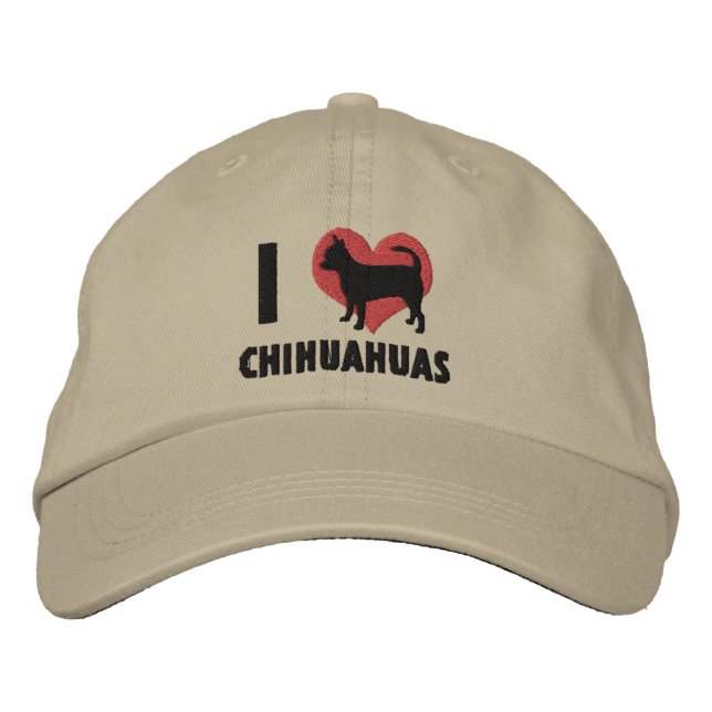Bordada Me encanta el Gorra bordado de Chihuahuas (Anverso)