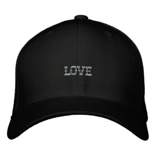 Bordada Mensaje de Amor Gorra de Lana Flexfit Negra Talla