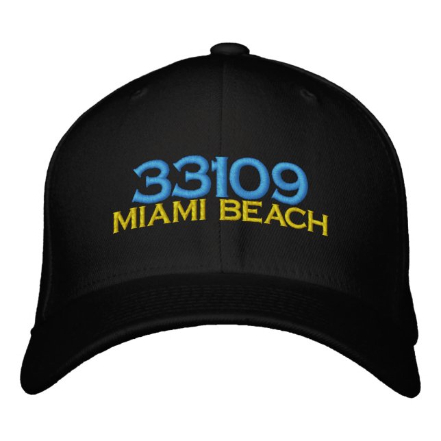 Bordada MIAMI BEACH 33109 Gorra bordado (Anverso)