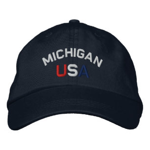 Bordada Michigan Estados Unidos bordó Gorra azul de la mar