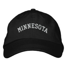 Bordada Minnesota Bordazada Gorra ajustable Negro