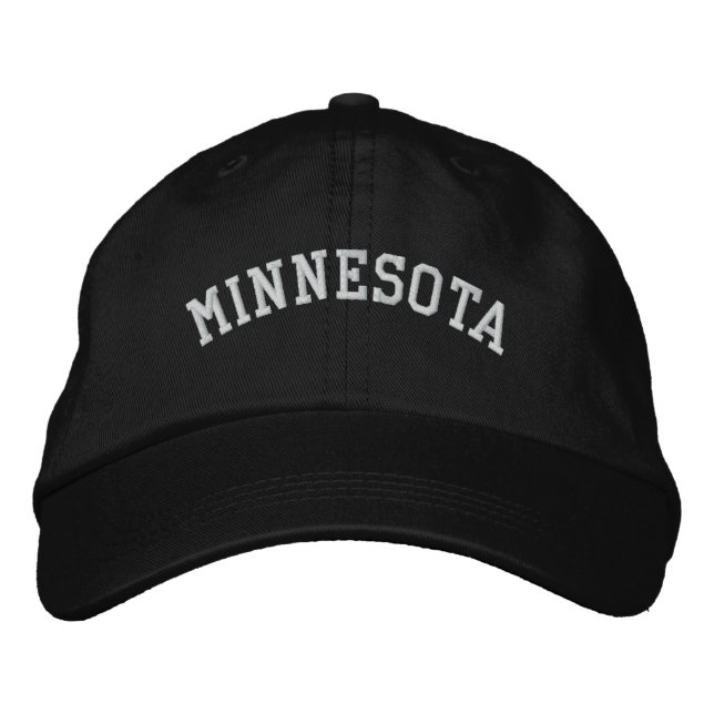 Bordada Minnesota Bordazada Gorra ajustable Negro (Anverso)