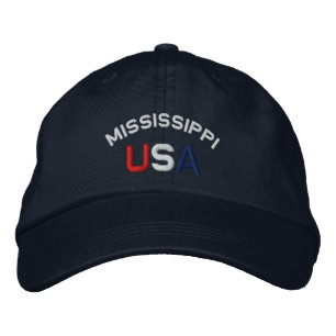 Bordada Mississippi Gorra azul de la Marina Borrada de Est