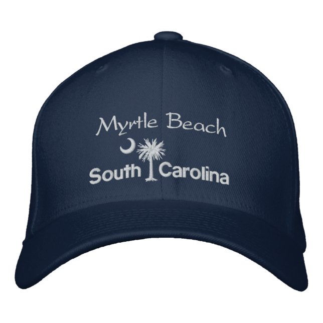 Bordada Myrtle Beach, SC Palmetto Embroidered Gorra (Anverso)