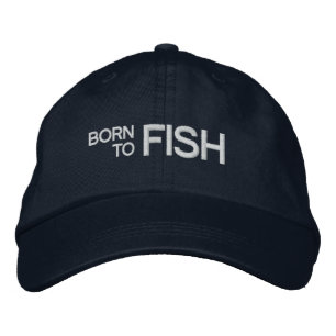 Bordada Nacido en un Gorra bordado en pescado