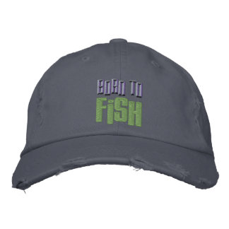 Bordada Nacido para peces con problemas en la gorra de béi