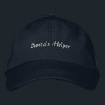 Bordada Navidades ayudantes de Marina Santa revisan Gorra<br><div class="desc">Reparación de alegría navideña con este tapón adaptable básico de ropa alternativa en la marina, con un diseño de texto de "Santa's Helper" bordado por un personalizado. El bordado de alta calidad garantiza un diseño festivo y duradero perfecto para la temporada. Con su correa ajustable, este tapón proporciona un ajuste...</div>