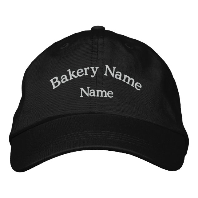 Bordada Nombre de panadería bordado Gorra negro (Anverso)