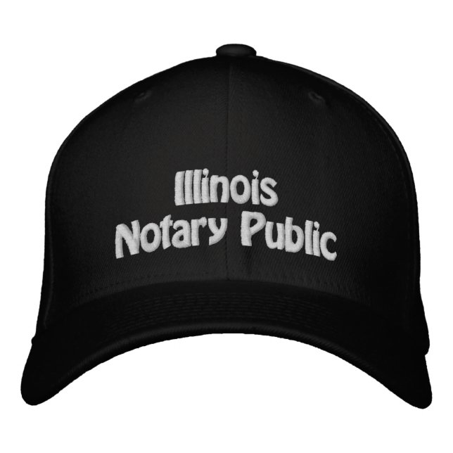 Bordada Notario de Illinois, gorra de béisbol con bordado  (Anverso)