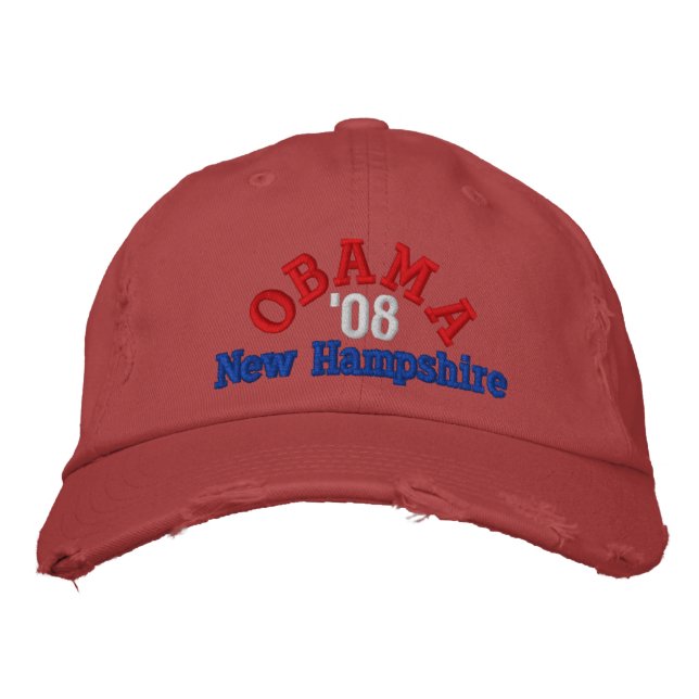 Bordada Obama '08 Nuevo Gorra de Hampshire (Anverso)
